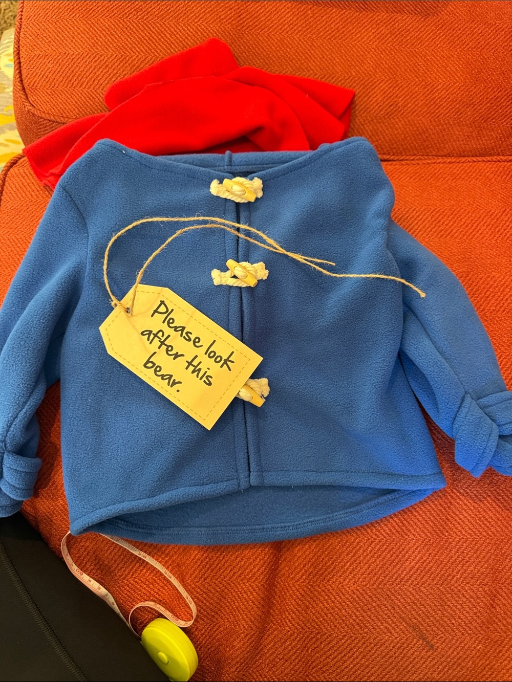 Medium Dog Paddington Bear costume Blue Hooded Toggle Jacket - Unbranded